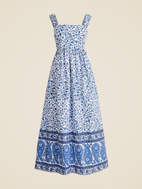 J. Crew Dresses & Skirts - J. Crew Square Neck Midi Dress Bandana Block Print